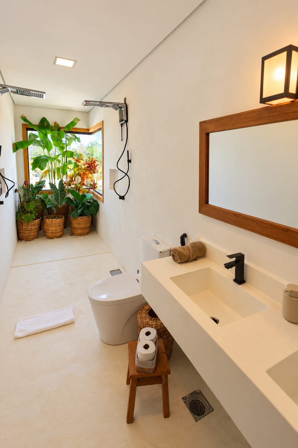 Master: banheiro com jardim interno