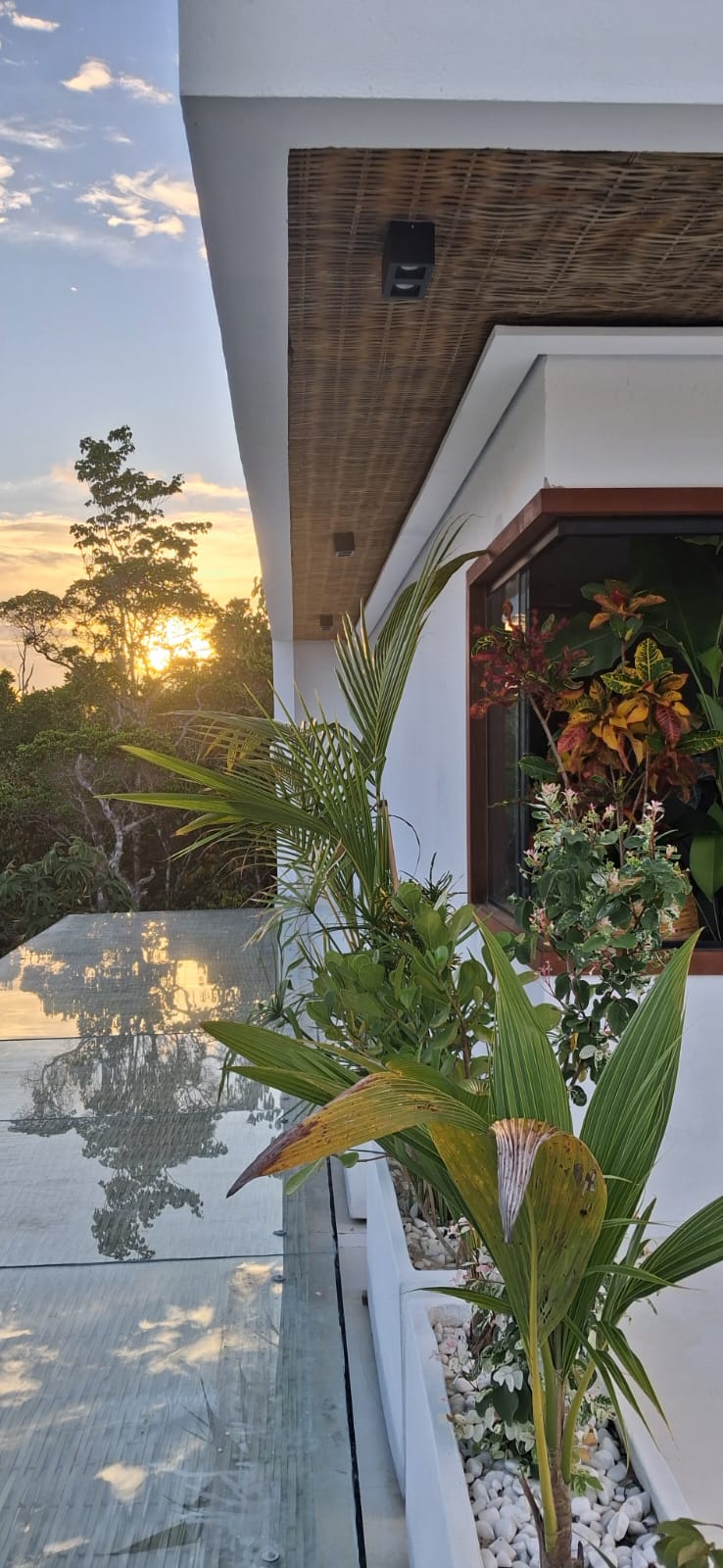 Pôr do sol na varanda